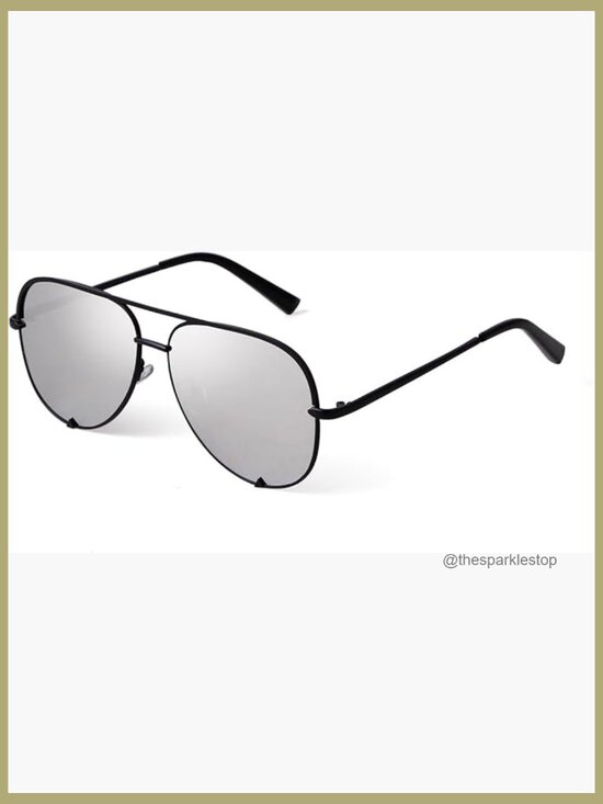 Oversized Aviator Sunglasses, Black Gold Metal, Vintage Pilot Style main image 5